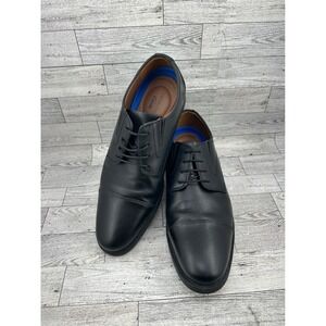 Clarks Mens‎ Black Leather Cap Toe Oxford Dress Shoes Comfort Size 10W